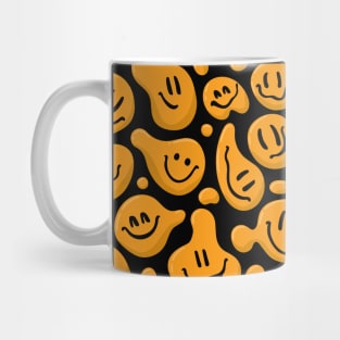 Orange Liquid Smiley Faces Mug